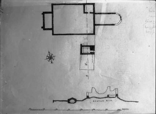 81, planritning och elevationsritning, Fotot efter uppmätningsritning 1925 Kockum