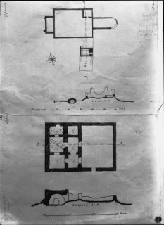 82, planritning och elevationsritning. Foto efter uppmätningsritning 1925, Kockum